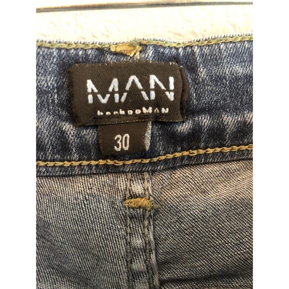 Boohooman Womens Denim 30 Skinny Stretch All Over Ripped Jeans Distressed NEW - Picture 7 of 10